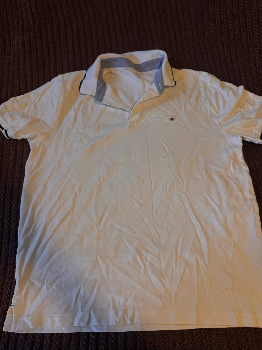 Tommy Hilfiger White Polo with Navy Trim